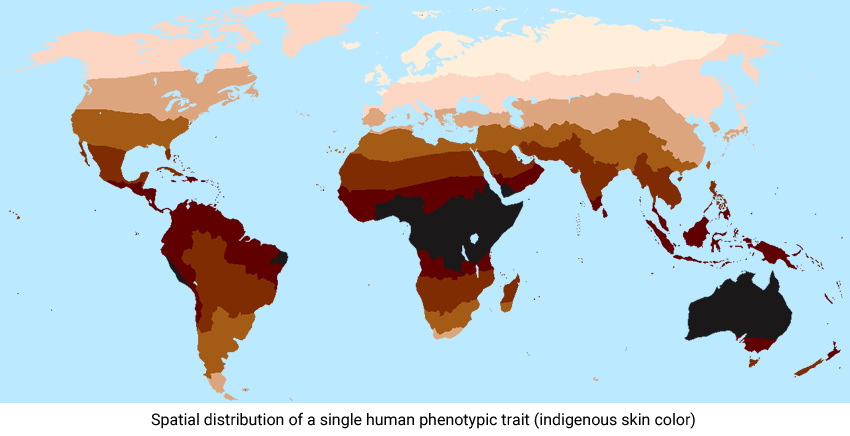 Indigenous skin color map